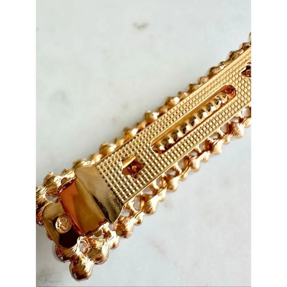 Pearl and diamond hair barrette